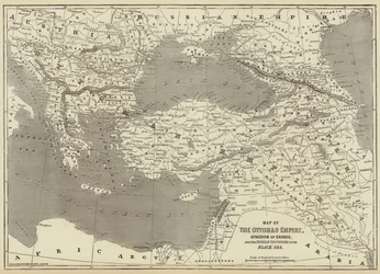 Map of the Ottoman Empire, Kingdom of Greece, and the Russian Provinces on the Black Sea